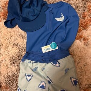 Carter's Blue Shark Rashguard Set